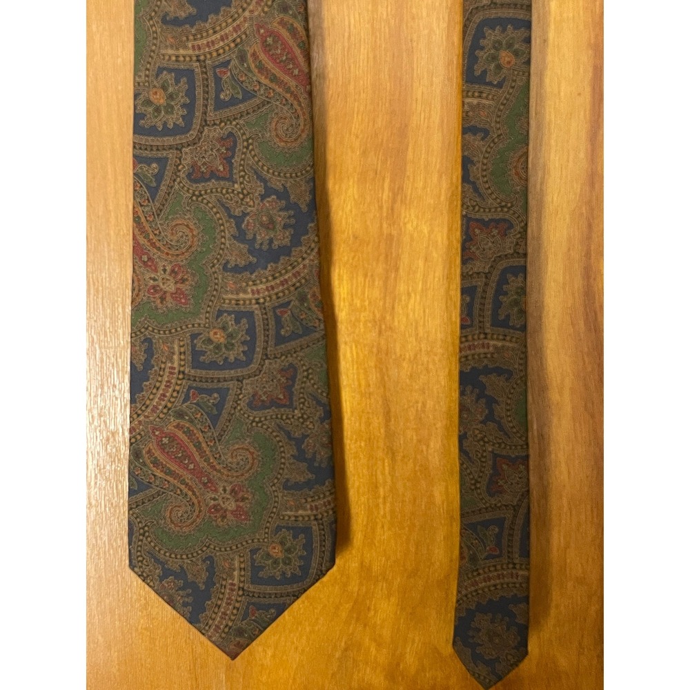 Polo Ralph Lauren USA Silk Paisley Necktie 4" Blade Elevated Basic Dark Academia